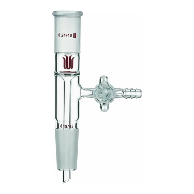 Merck Synthware vertical vacuum take-off adapter with glass stopcock