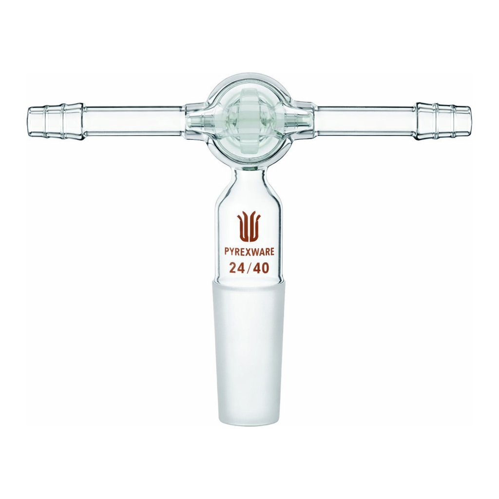 Merck Synthware vacuum/inert gas adapter with T-bore glass stopcock
