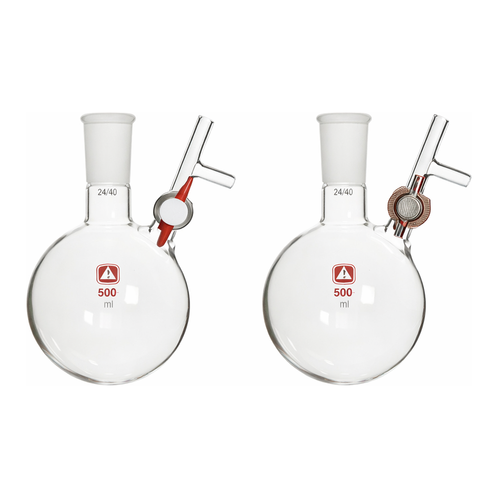 Merck Aldrich round-bottom storage flask with stopcock-equipped septum-inlet