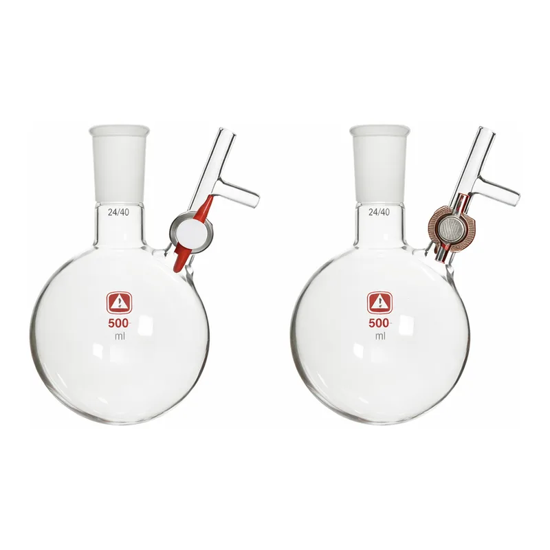 Merck Aldrich round-bottom storage flask with stopcock-equipped septum-inlet