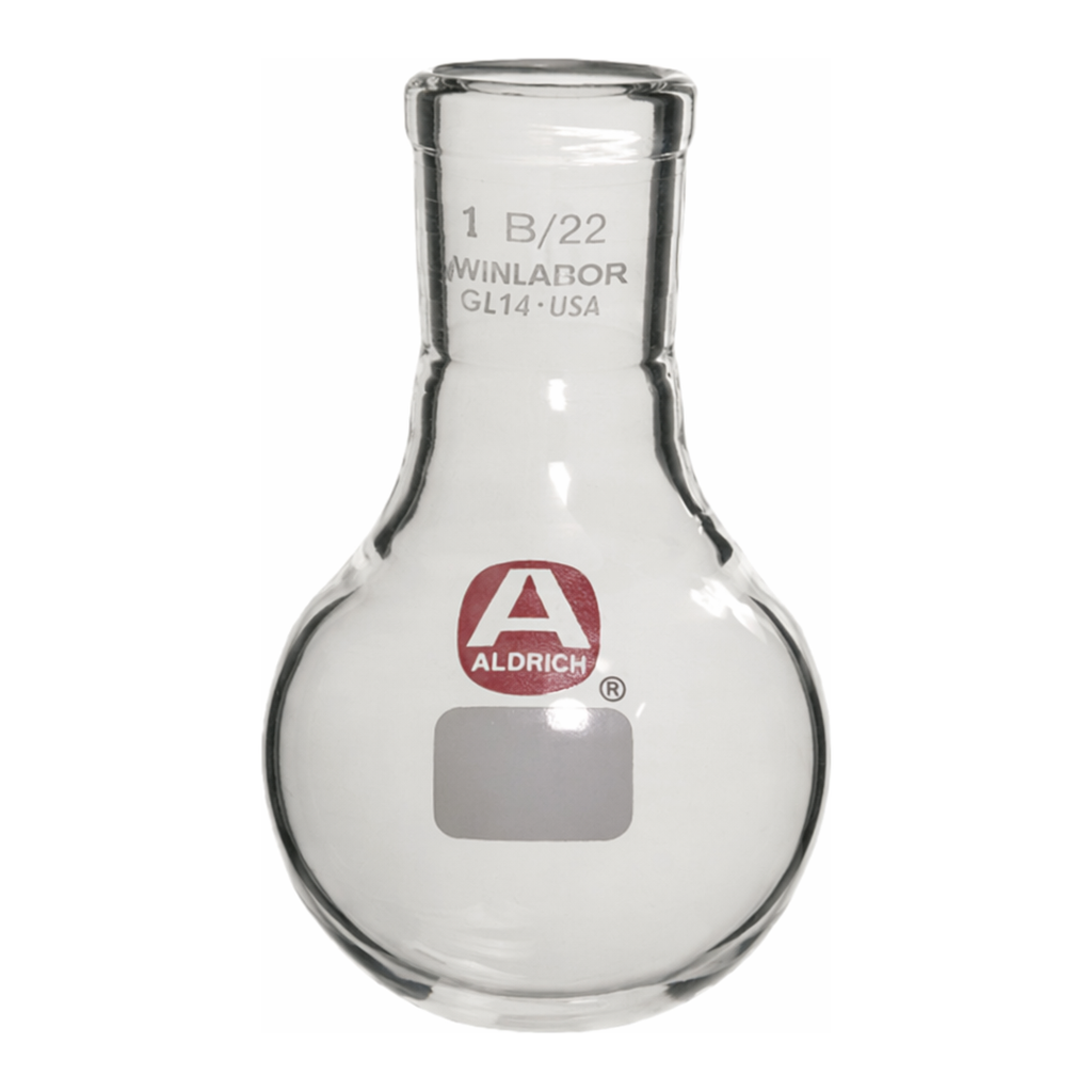 Merck Aldrich single-neck round-bottom flask with Clear-Seal joint