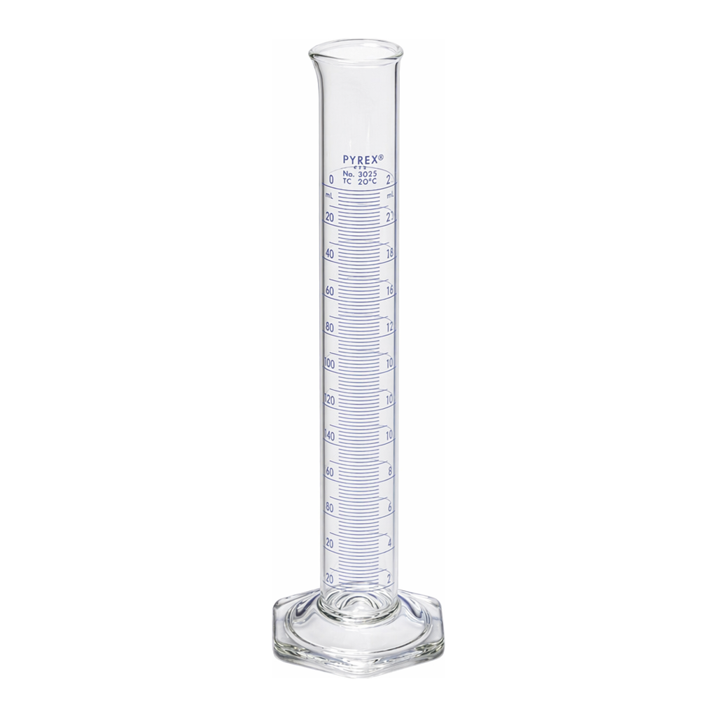 Merck Pyrex double metric scale economy grade graduated cylinder