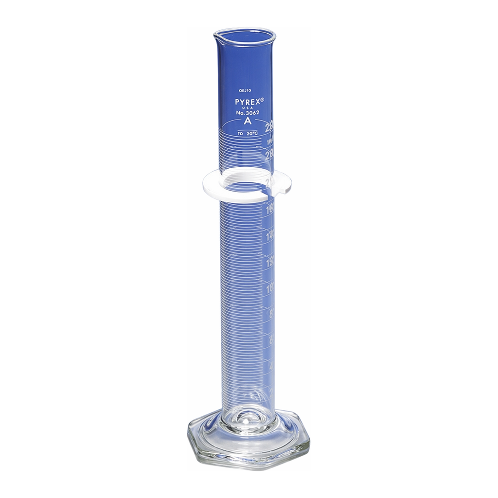 Merck Pyrex class A serialized/certified single metric scale graduated cylinder
