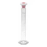Merck Pyrex Measuring cylinder, class B, white graduations, with polyethylene stopper