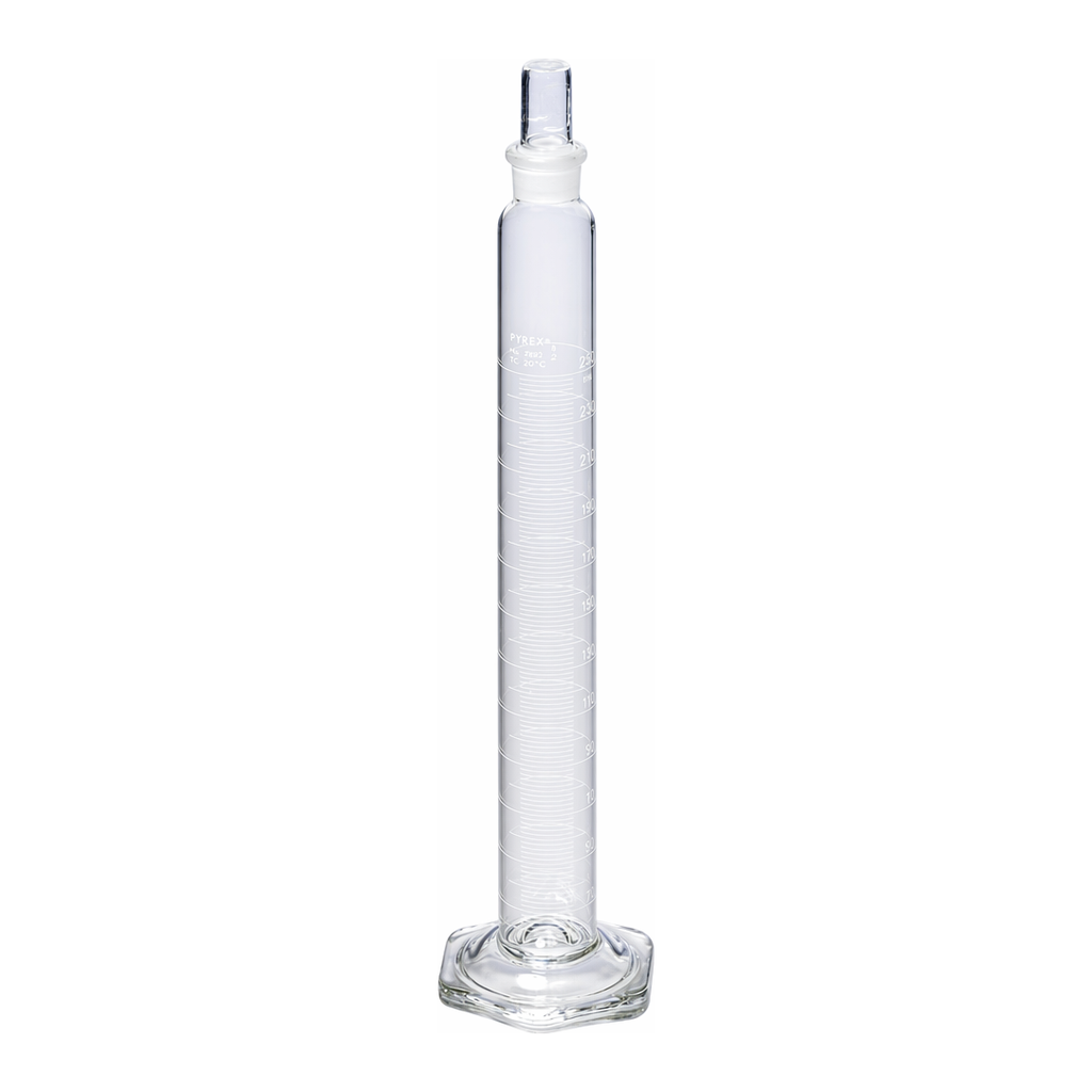 Merck Pyrex graduated cylinders with Pyrex stopper
