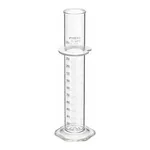 Merck Pyrex graduated cylinder, single metric scale, white enamel graduations