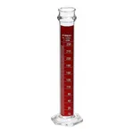 Merck Pyrex Lifetime Red single metric scale graduated cylinder, with reinforced bead