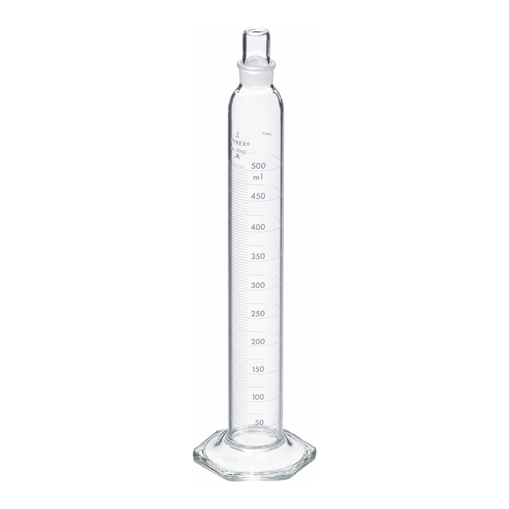 Merck Pyrex serialized/certified graduated cylinder with Pyrex stopper
