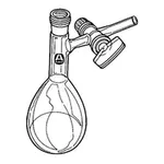 Merck Reaction and storage flask, Kjeldahl, with glass stopcock on side-arm