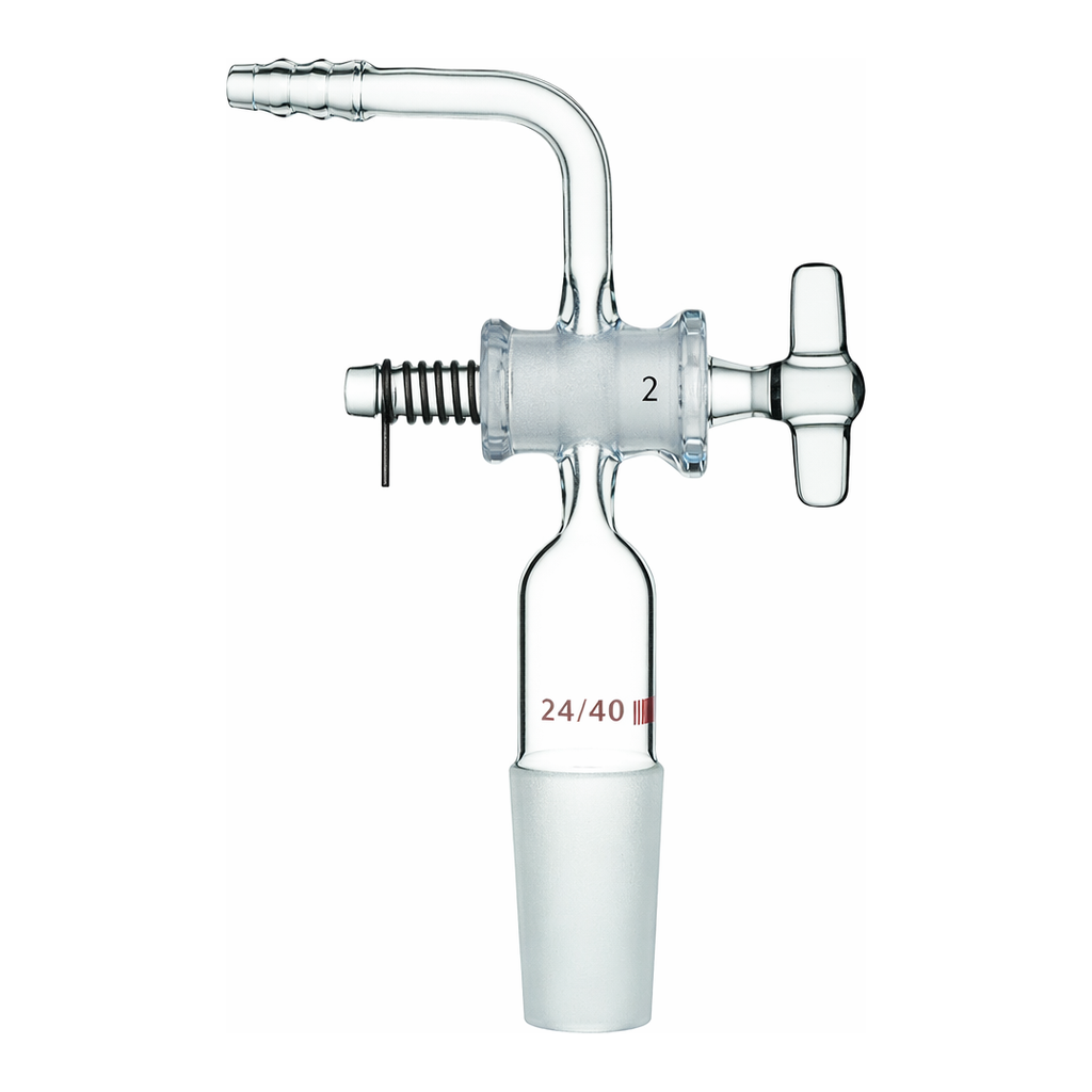Merck Synthware 90 degree vacuum adapter with glass stopcock