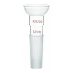 Merck Synthware adapter with top spherical socket joint and lower standard taper inner joint