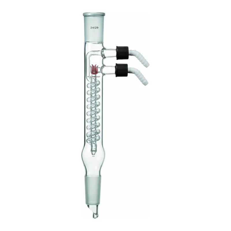 Merck Synthware coil-style reflux condenser with removable hose connections