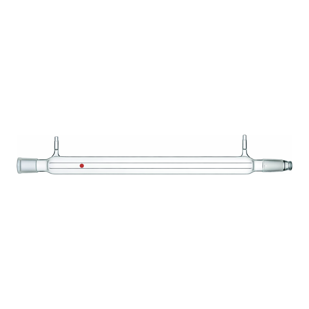 Merck Synthware Liebig condenser with 8 mm OD hose connections