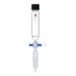 Merck Synthware peptide synthesis vessel with fritted disc, T-bore PTFE stopcock and vacuum take-off