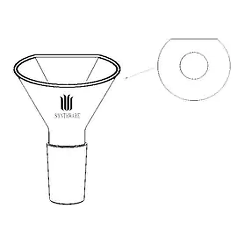 Merck Synthware powder funnel with flattened side