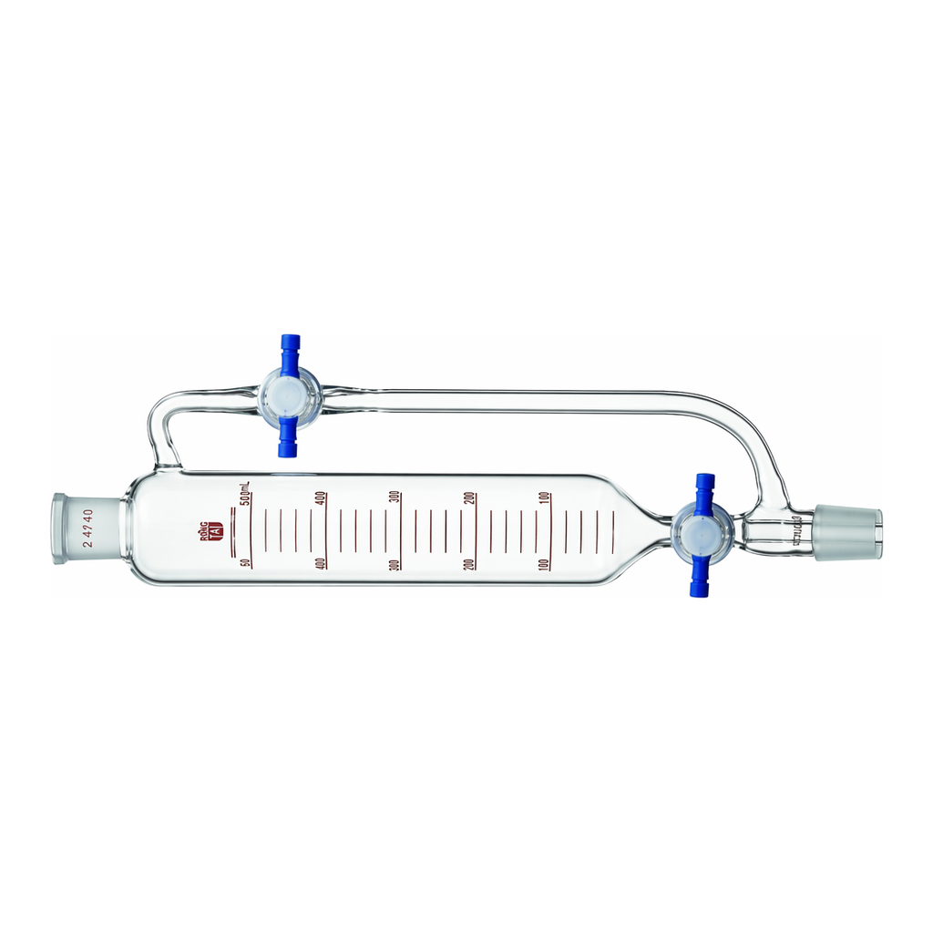 Merck Synthware pressure equalizing addition funnel with PTFE stopcock in equalizing line