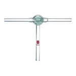 Merck Synthware T-bore glass stopcock Entire assembly