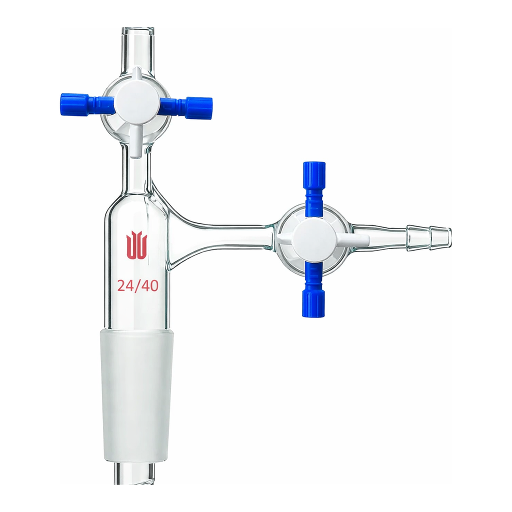Merck Synthware vacuum transfer adapter with PTFE stopcocks