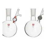 Merck Aldrich round-bottom storage flask with stopcock-equipped septum-inlet