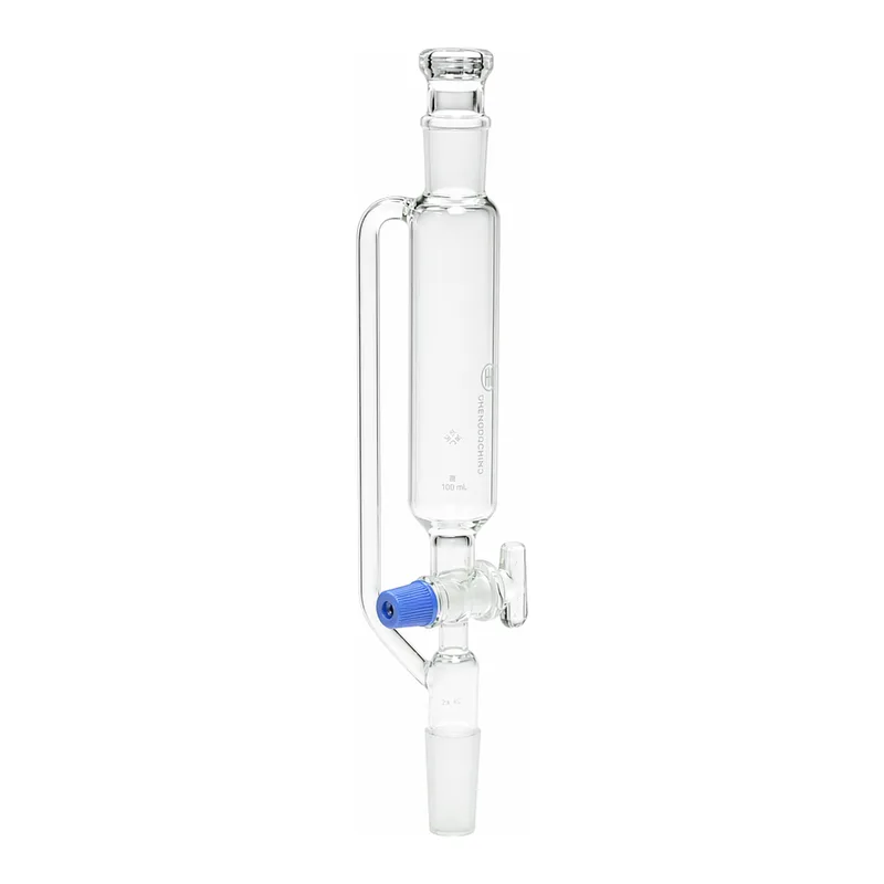 Merck Pyrex Addition funnel, graduated, pressure equalising, cylindrical with PTFE key
