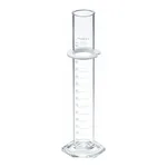 Merck Pyrex graduated cylinder, single metric scale, white enamel graduations