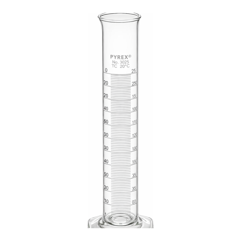 Merck Pyrex double metric scale economy grade graduated cylinder