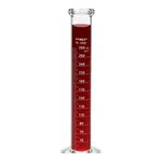 Merck Pyrex Lifetime Red single metric scale graduated cylinder, with reinforced bead