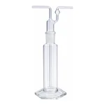 Merck Pyrex tall form gas washing bottle, with ST stopper