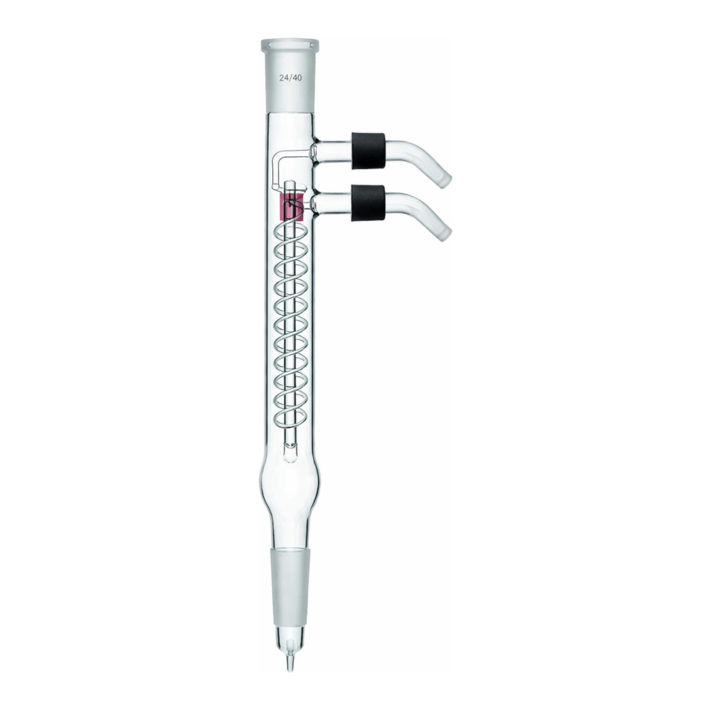 Merck Synthware coil-style reflux condenser with removable hose connections