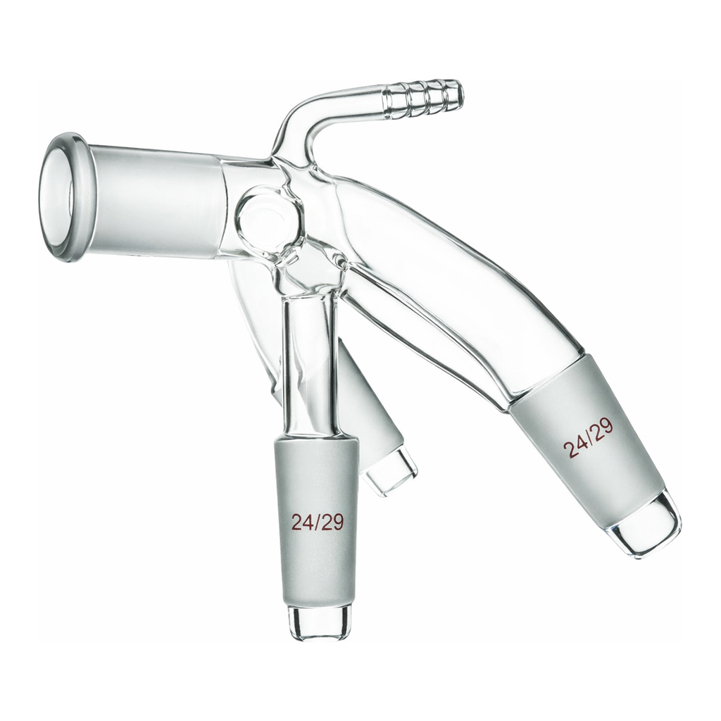 Merck Synthware distilling receiver with hose connection
