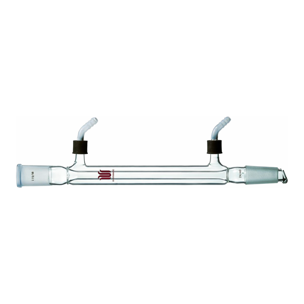Merck Synthware Liebig condenser with 8 mm OD removable hose connections