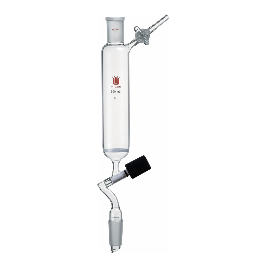 Merck Synthware filter funnel with glass stopcock and high vacuum valve