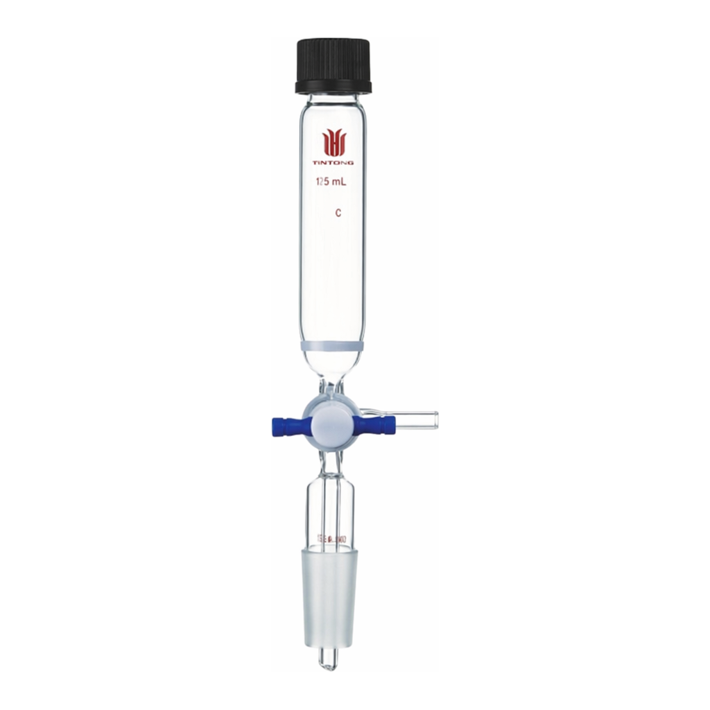 Merck Synthware peptide synthesis vessel with fritted disc, T-bore PTFE stopcock and vacuum take-off