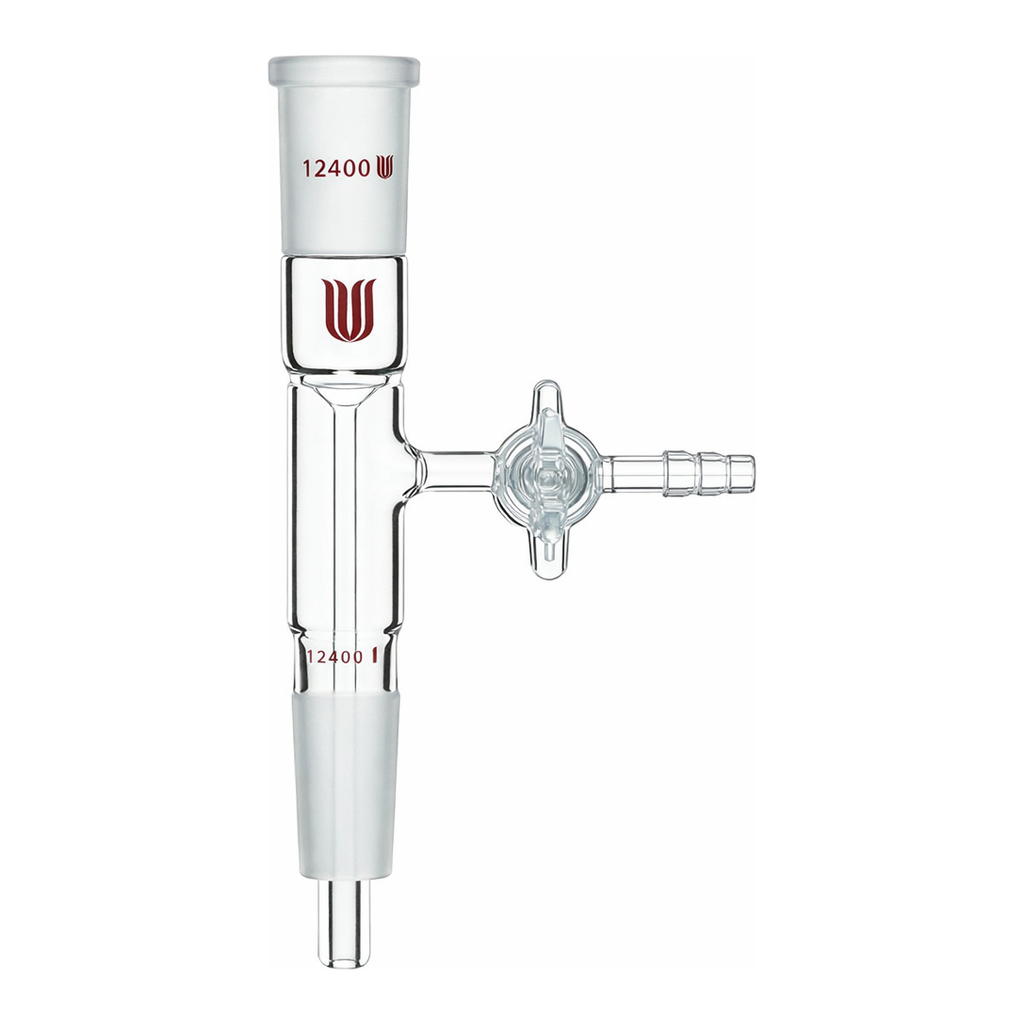 Merck Synthware vertical vacuum take-off adapter with glass stopcock