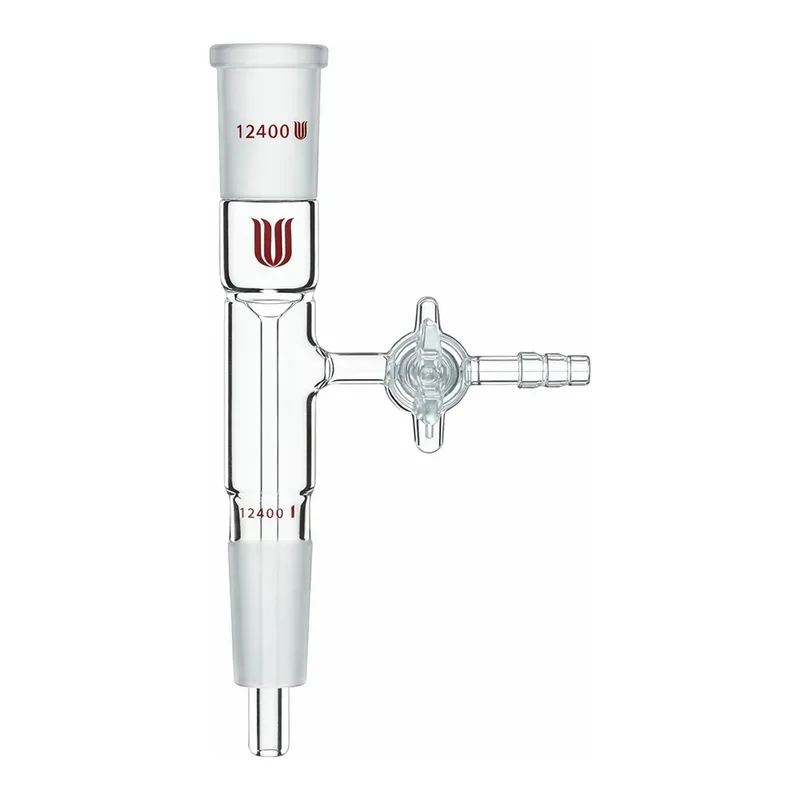 Merck Synthware vertical vacuum take-off adapter with glass stopcock
