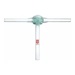 Merck Synthware T-bore glass stopcock Entire assembly