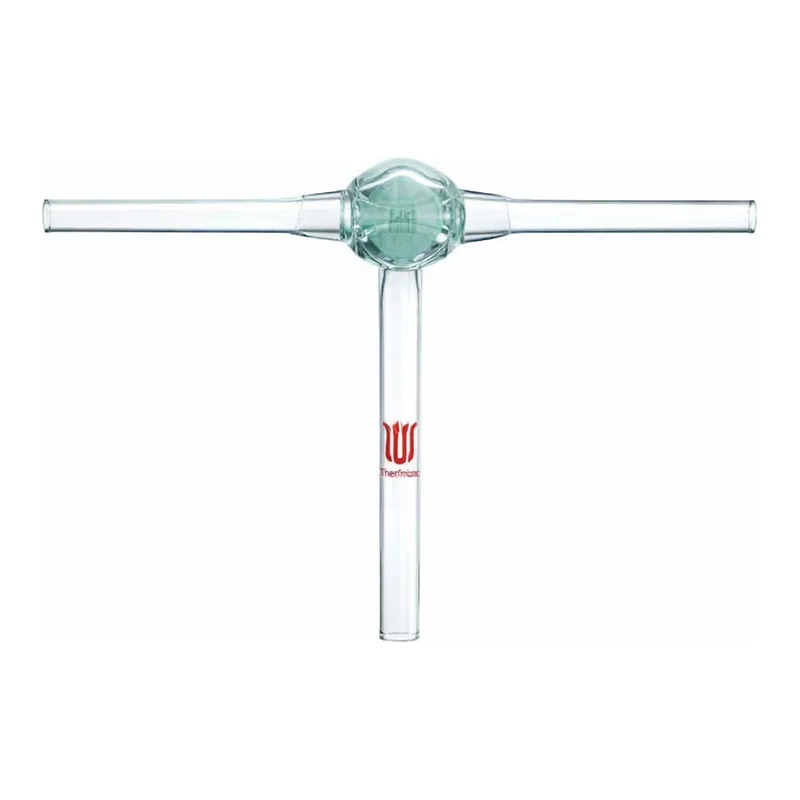 Merck Synthware T-bore glass stopcock Entire assembly