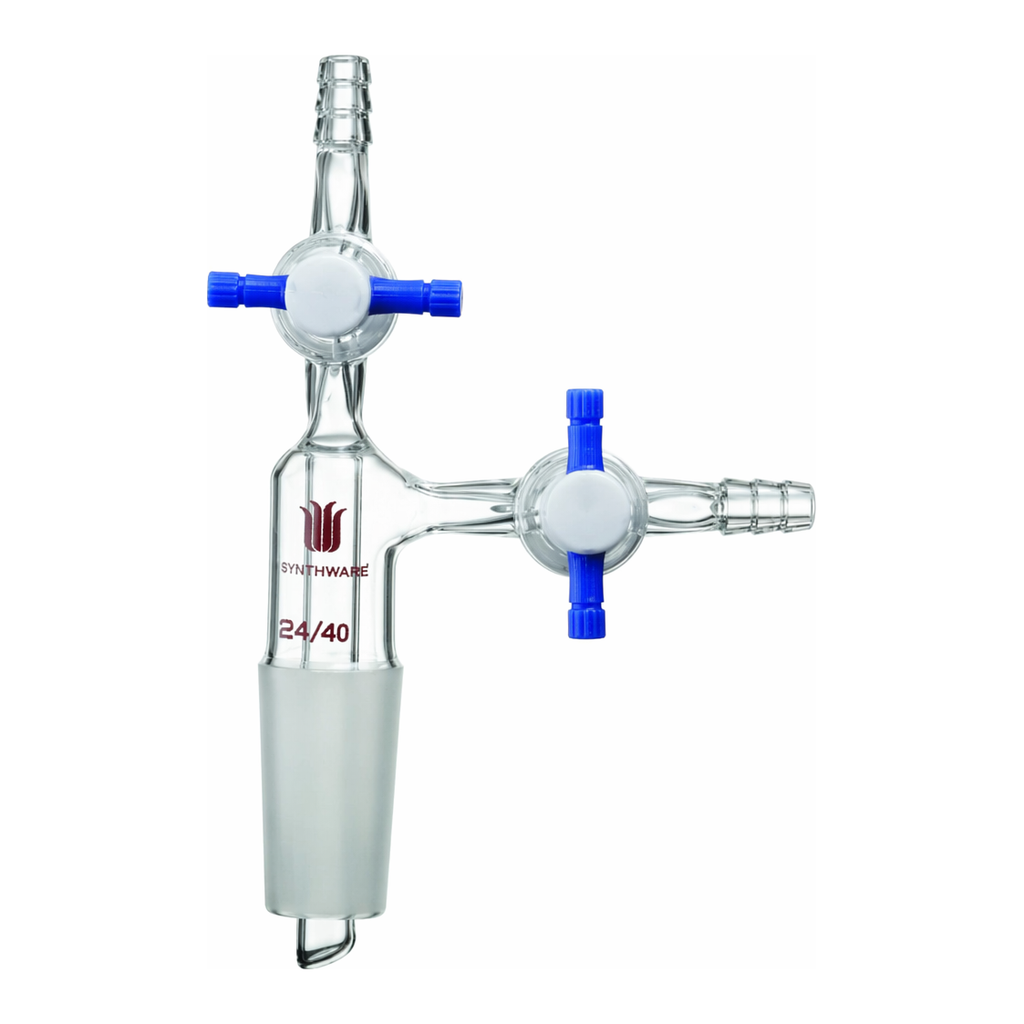 Merck Synthware vacuum transfer adapter with PTFE stopcocks