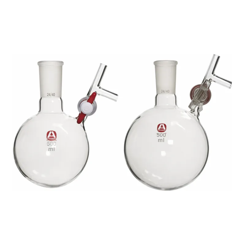 Merck Aldrich round-bottom storage flask with stopcock-equipped septum-inlet