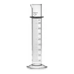Merck Pyrex class A double metric scale graduated cylinder, with white enamel
