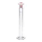 Merck Pyrex Measuring cylinder, class B, white graduations, with polyethylene stopper