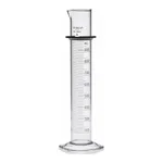 Merck Pyrex class A double metric scale graduated cylinder, with blue enamel
