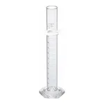 Merck Pyrex graduated cylinder, single metric scale, white enamel graduations