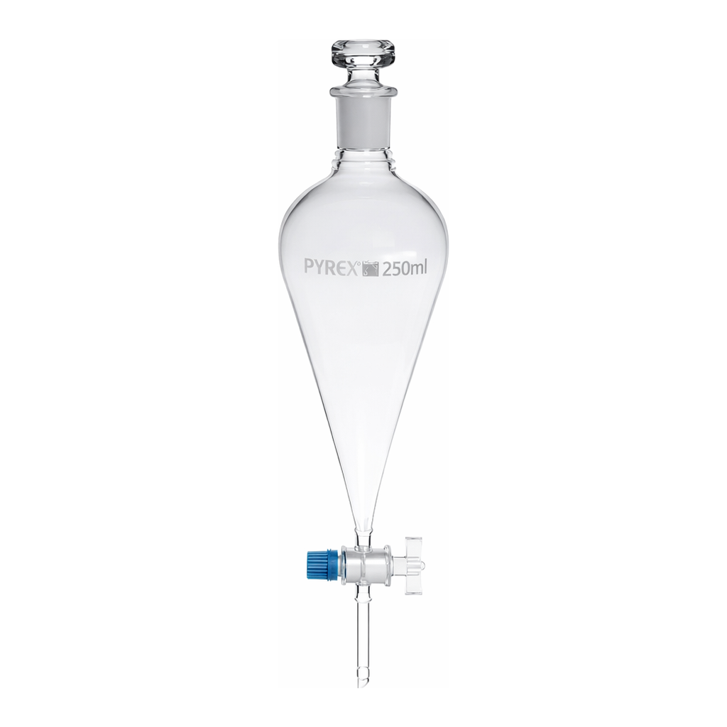 Merck Pyrex Separating funnel, conical, PTFE key