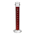 Merck Pyrex Lifetime Red single metric scale graduated cylinder, with reinforced bead