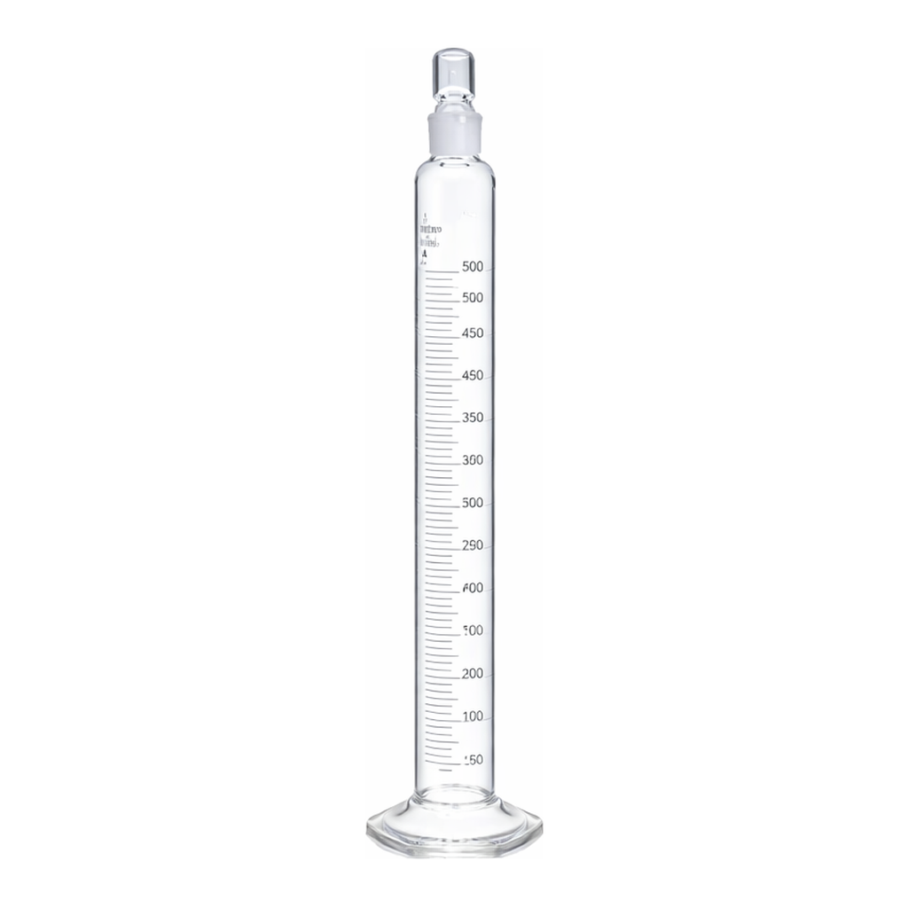 Merck Pyrex serialized/certified graduated cylinder with Pyrex stopper