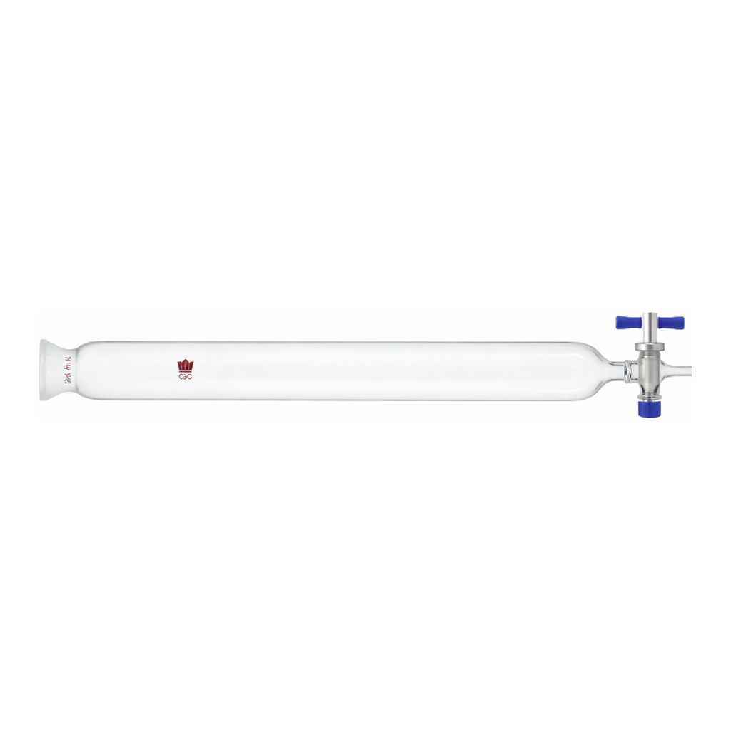Merck Synthware chromatography column with with spherical joint and PTFE stopcock