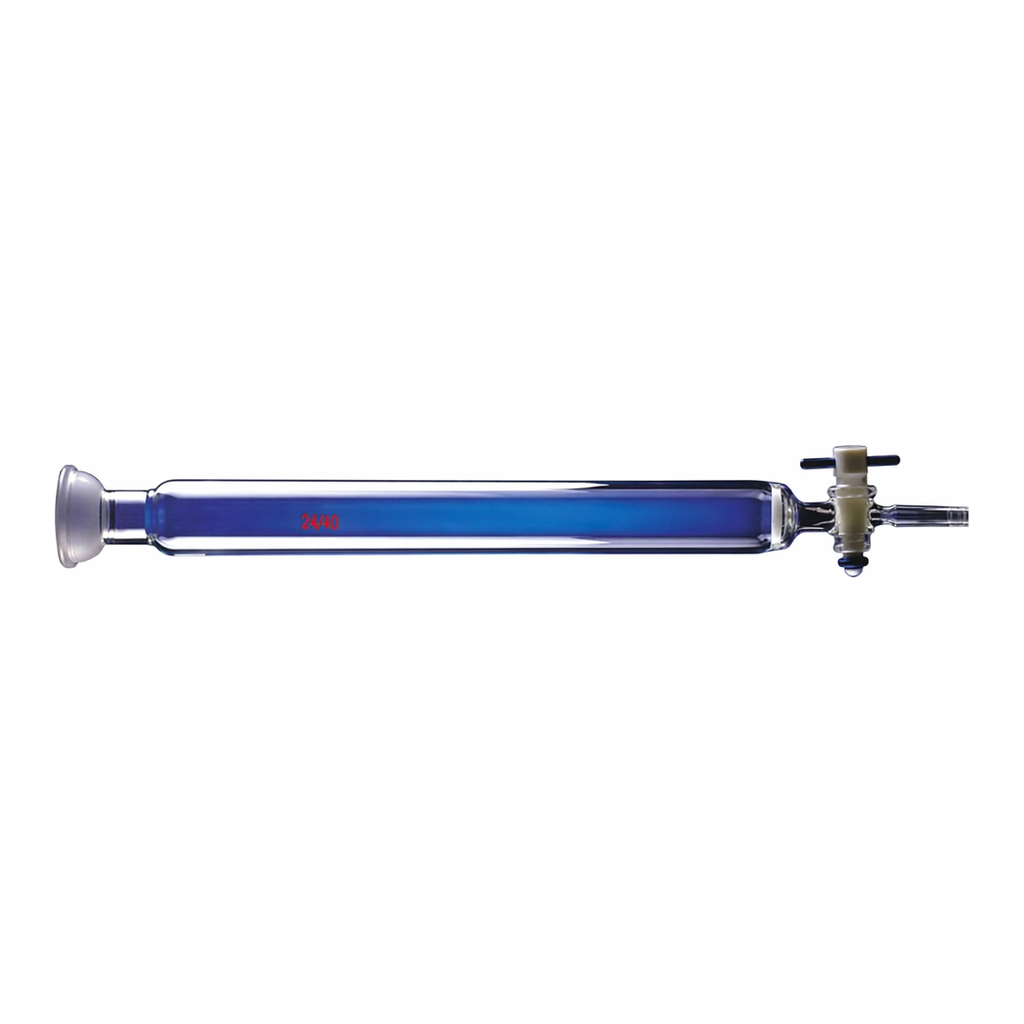 Merck Synthware chromatography column with with spherical joint, PTFE stopcock and coarse frit