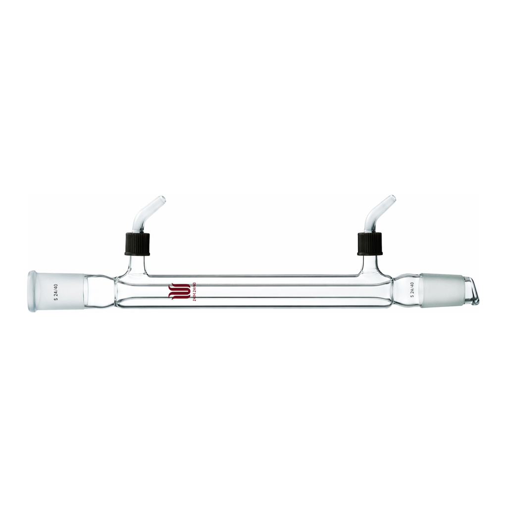Merck Synthware Liebig condenser with 8 mm OD removable hose connections