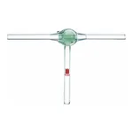 Merck Synthware T-bore glass stopcock Entire assembly